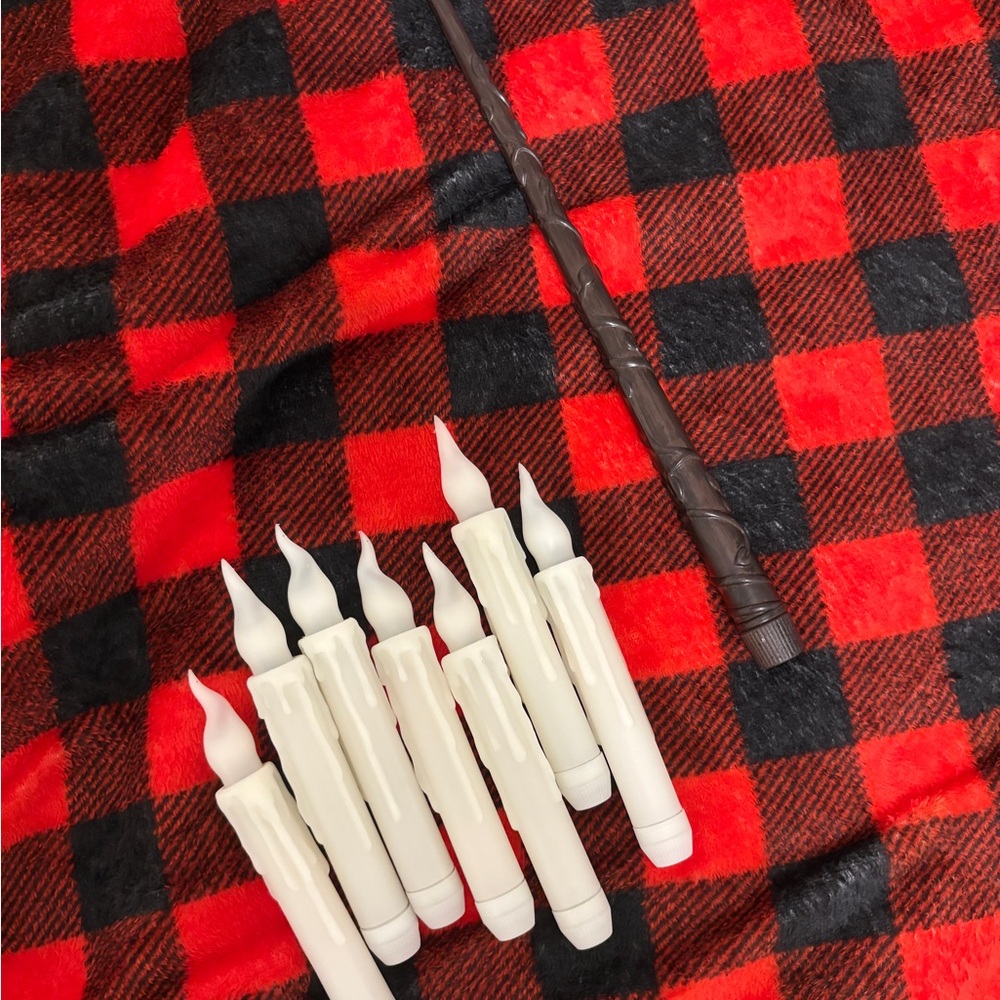 White LED Candles and Decorative Wand
